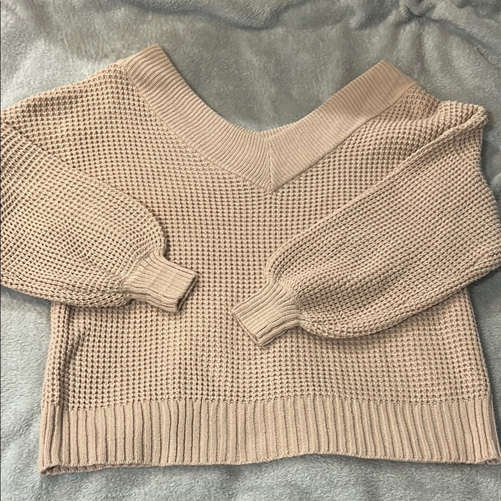 Cozy Tan Knit Sweater